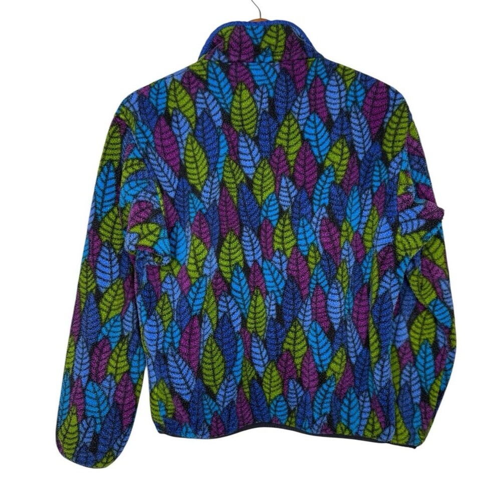 Vintage Patagonia Synchilla Snap T Fleece Pullover Leaf Pattern Sz XS USA Leaf - Picture 3 of 9